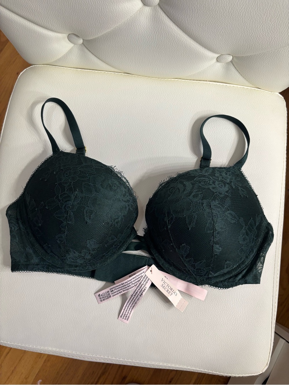 Victoria's Secret Deep Green Lace Push-Up Bra